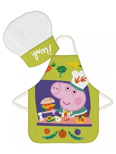 Peppa Pig Yum virtuvės šefo prijuostė ir kepurė 2727D225