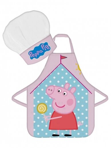 Peppa Pig Seaside virtuvės šefo prijuostė ir kepurė 2729D244 Peppa Pig Seaside virtuvės šefo prijuostė ir kepurė 2729D244