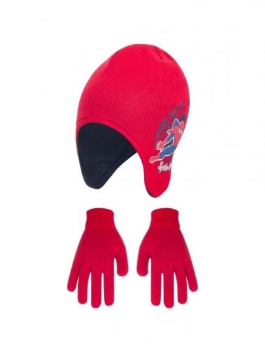Raudona kepurė ir pirštinės Spiderman 3018D345