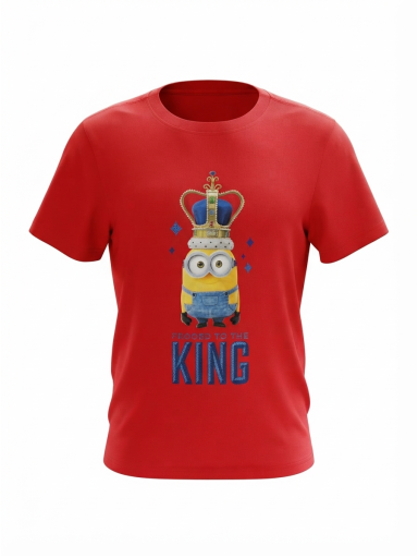 Raudoni „Minions“ marškinėliai su karūna