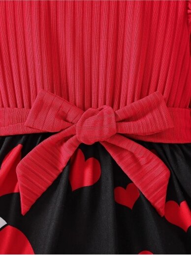 Raudona juoda suknelė su dirželiu 2259D13 1