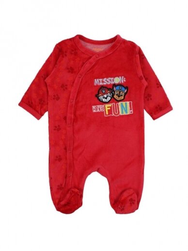 Raudonas veliūrinis romperis Paw Patrol 2025D71 Raudonas veliūrinis romperis Paw Patrol 2025D71