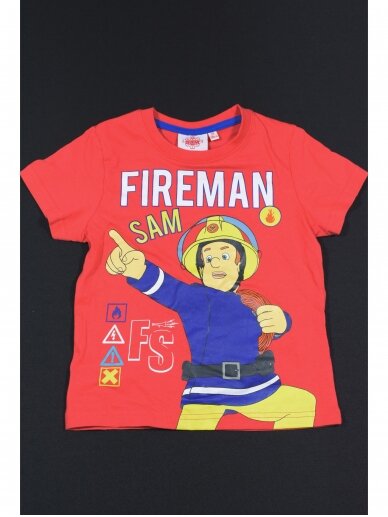 Raudoni Marškinėliai Fireman Sam 0044D11