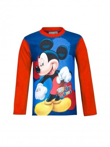 Raudoni Mickey Mouse marškinėliai ilgomis rankovėmis 1031D193