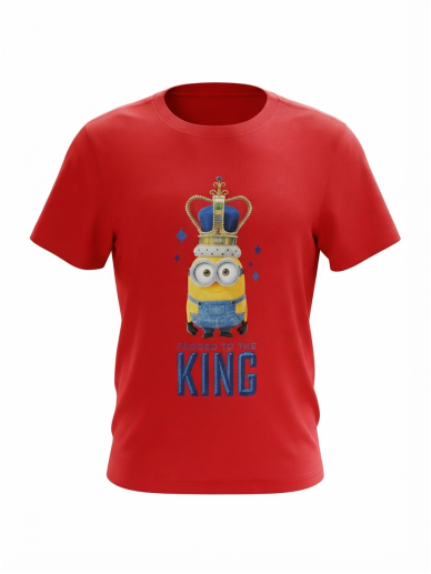 Raudoni „Minions“ marškinėliai su karūna Raudoni „Minions“ marškinėliai su karūna