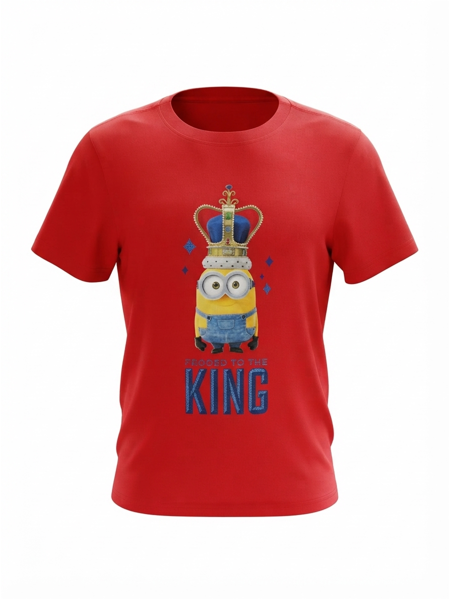 Raudoni „Minions“ marškinėliai su karūna
