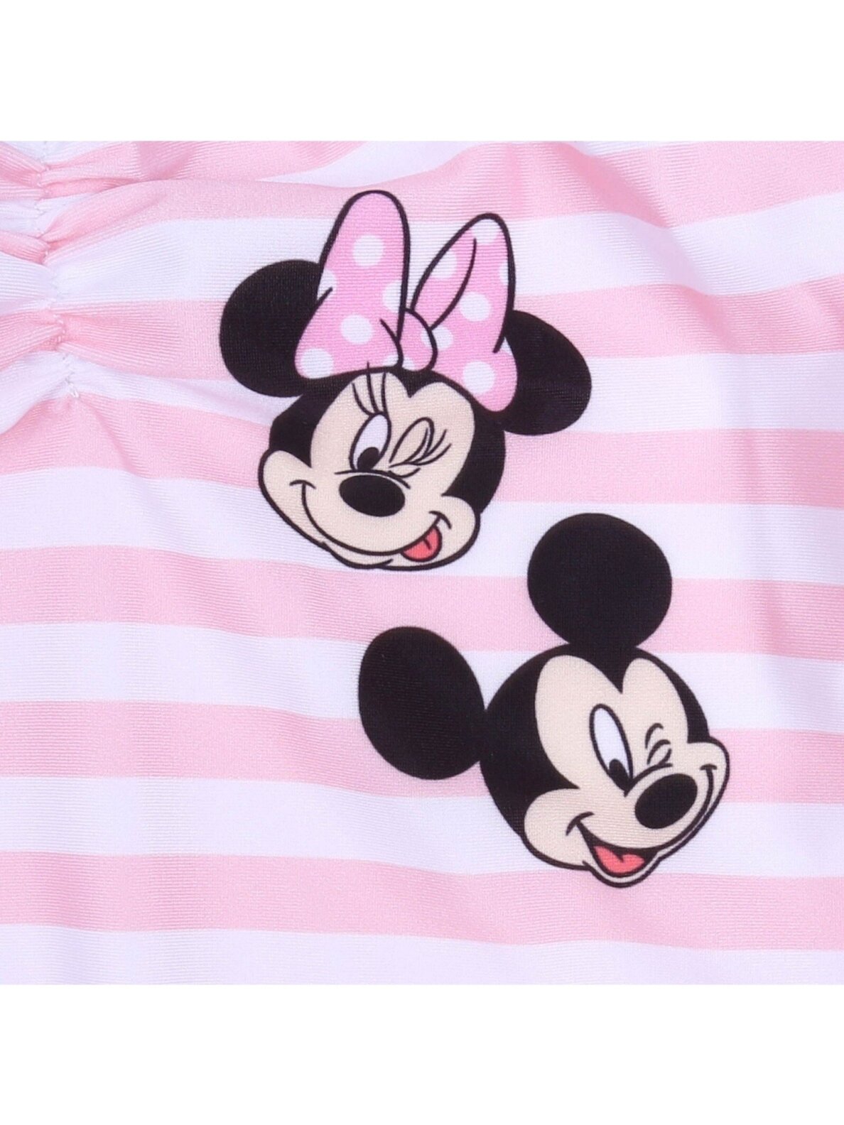 Rožinis dryžuotas maudymosi kostiumėlis su Minnie ir Mickey 2 Rožinis dryžuotas maudymosi kostiumėlis su Minnie ir Mickey 2