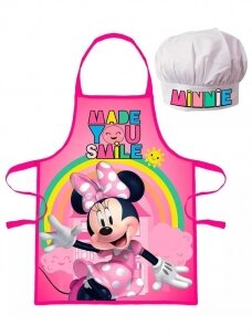 Rožinės spalvos šefo prijuostė su kepure Disney Minnie 2044D64