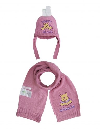 Rožinės spalvos kepurė ir šalikas WINNIE THE POOH 1050D343