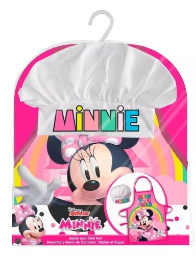Rožinės spalvos šefo prijuostė su kepure Disney Minnie 2044D64/DPA