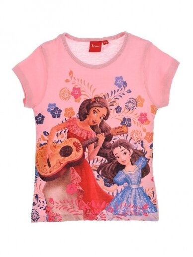 Rožinės spalvos marškinėliai mergaitei ELENA 1093D215
