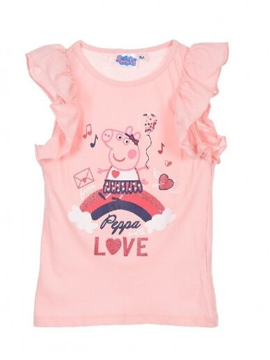Rožinės spalvos marškinėliai PEPPA PIG 0412D067