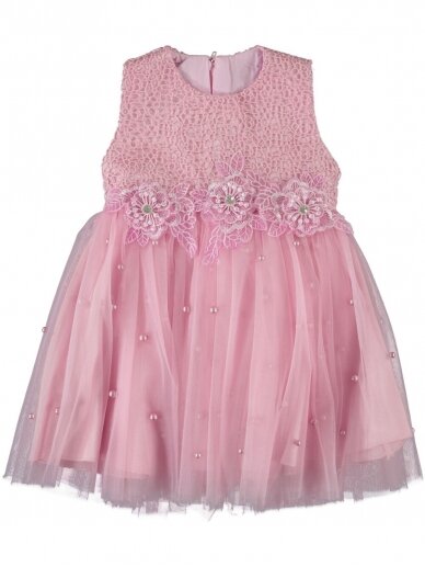 Rožinės spalvos proginė suknelė 2040PD02