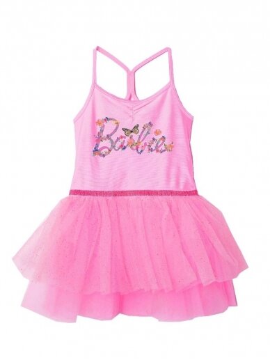 Rožinės spalvos suknelė su tiuliu Barbie 1161D238