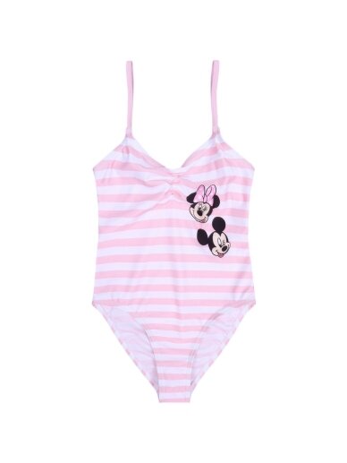Rožinis dryžuotas maudymosi kostiumėlis su Minnie ir Mickey 1 Rožinis dryžuotas maudymosi kostiumėlis su Minnie ir Mickey 1
