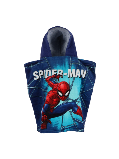 Spiderman Action paplūdimio pončas su gobtuvu 4768D9 Spiderman Action paplūdimio pončas su gobtuvu 4768D9