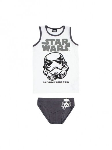 Star Wars pilkos apatinės kelnaitės ir marškinėliai 1233D012 Star Wars pilkos apatinės kelnaitės ir marškinėliai 1233D012