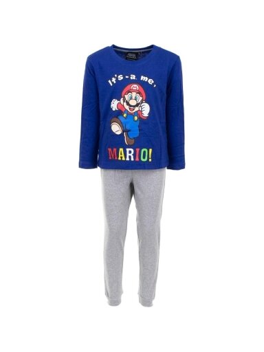 „Super Mario“ mėlyna ir pilka pižama „Super Mario“ mėlyna ir pilka pižama