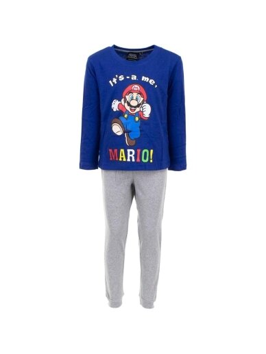 „Super Mario“ mėlyna ir pilka pižama „Super Mario“ mėlyna ir pilka pižama