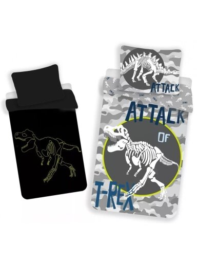 Šviečiantis patalynės komplektas Dinozauras 4221D342