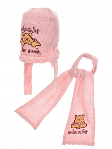Šviesiai rožinė kepurė ir šalikas WINNIE THE POOH 1052D124