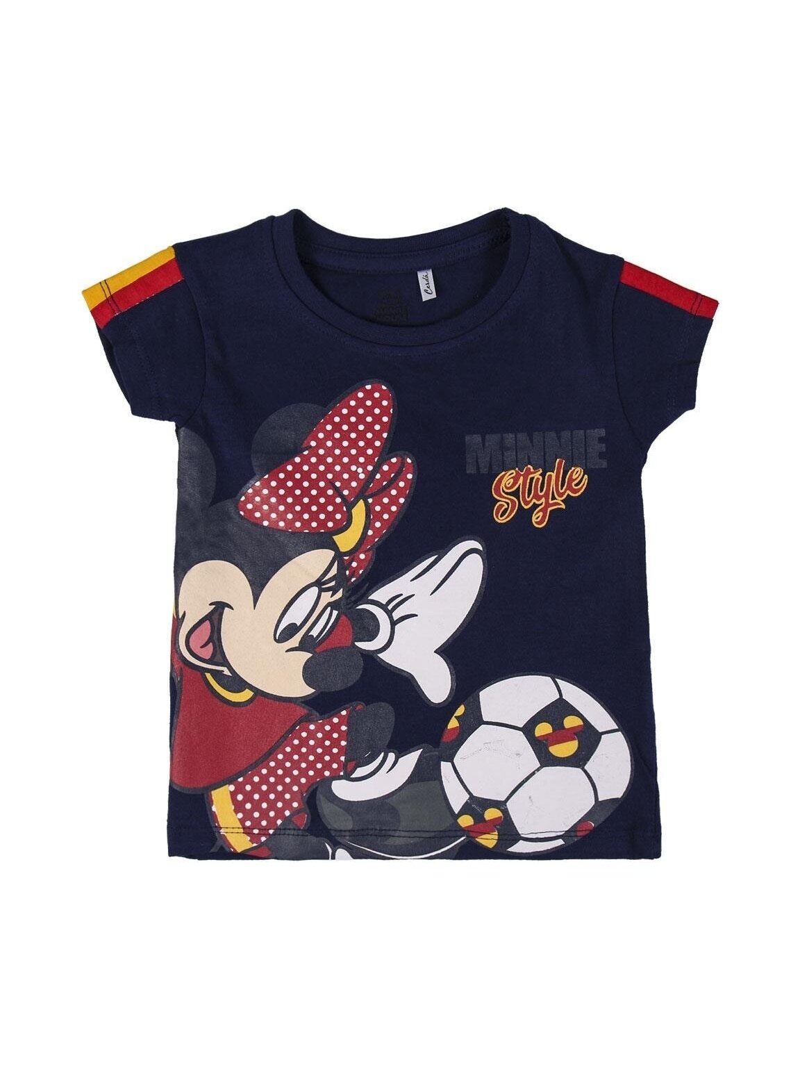 Tamsiai mėlyni marškinėliai trumpomis rankovėmis „Minnie Mouse“ Tamsiai mėlyni marškinėliai trumpomis rankovėmis „Minnie Mouse“