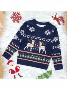 Tamsiai mėlynas Kalėdinis megztinis  1883D222
