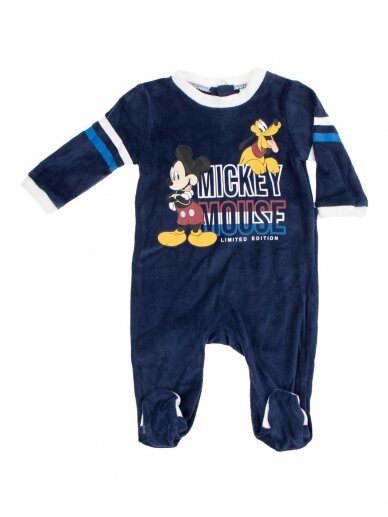 Tamsiai mėlynas veliūrinis kombinezonas Mickey Mouse 3178D182 Tamsiai mėlynas veliūrinis kombinezonas Mickey Mouse 3178D182
