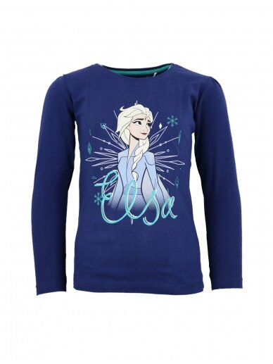Tamsiai mėlyni marškinėliai Frozen Elsa 1895D229