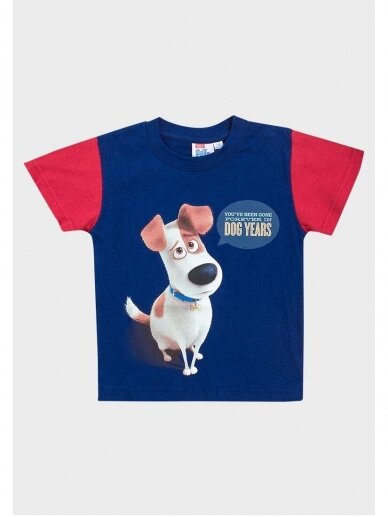Tamsiai mėlyni marškinėliai trumpomis rankovėmis The Secret Life of Pets 0543D105 Tamsiai mėlyni marškinėliai trumpomis rankovėmis The Secret Life of Pets 0543D105