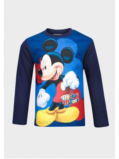 Tamsiai mėlyni Mickey Mouse marškinėliai ilgomis rankovėmis 1032D193