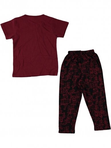 Tamsiai raudona vaikiška pižama 2042D74 1