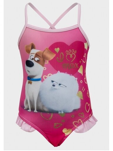 The Secret Life of Pets rožinės spalvos vientisas maudymukas 1047D194