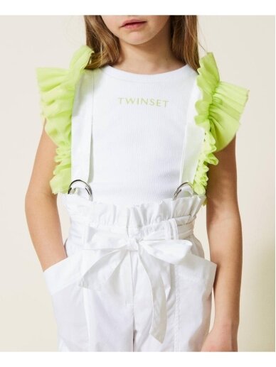 Twinset baltos kelnės su petnešėlėmis 4 Twinset baltos kelnės su petnešėlėmis 4