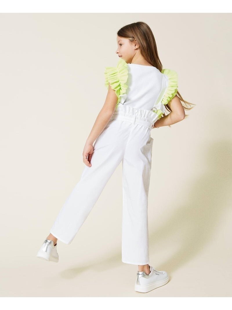 Twinset baltos kelnės su petnešėlėmis 3
