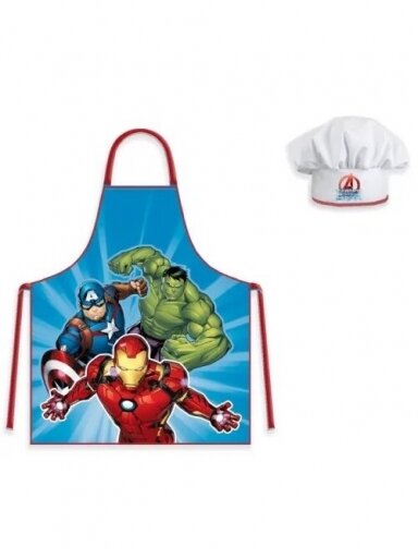 Vaikiška virtuvės šefo prijuostė su kepure Avengers 2925D55