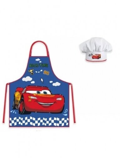 Vaikiška virtuvės šefo prijuostė su kepure Disney Cars Race Time 2926D55/DPA