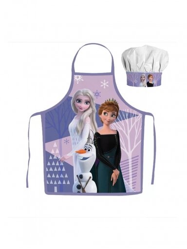 Vaikiška virtuvės šefo prijuostė su kepure Disney Frozen Purple 3326D117
