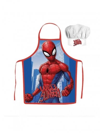 Vaikiška virtuvės šefo prijuostė su kepure Spiderman Web Slinger 3329D05
