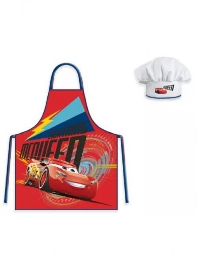 Vaikiška virtuvės šefo prijuostė su kepure Disney Cars Lightning 2923D78/DPA Vaikiška virtuvės šefo prijuostė su kepure Disney Cars Lightning 2923D78/DPA