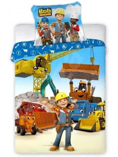 Vaikiškas patalynės komplektas Bob the Builder 2103DZP4 Vaikiškas patalynės komplektas Bob the Builder 2103DZP4