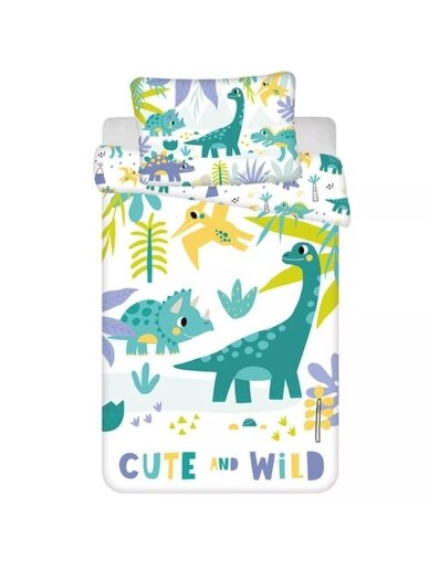 Vaikiškas patalynės komplektas „Dinosaur Cute & Wild“ (100x135cm) 5043D291 Vaikiškas patalynės komplektas „Dinosaur Cute & Wild“ (100x135cm) 5043D291