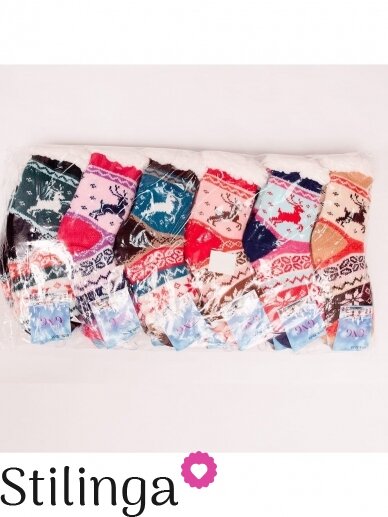 Vaikiškos Kalėdinės kojinės su kailiuku 0365D061