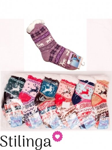 Vaikiškos Kalėdinės kojinės su kailiuku 0365D061