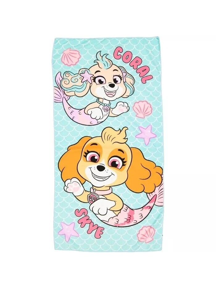 Vaikiškas paplūdimio rankšluostis Paw Patrol Mermaid 5202D136-2 Vaikiškas paplūdimio rankšluostis Paw Patrol Mermaid 5202D136-2