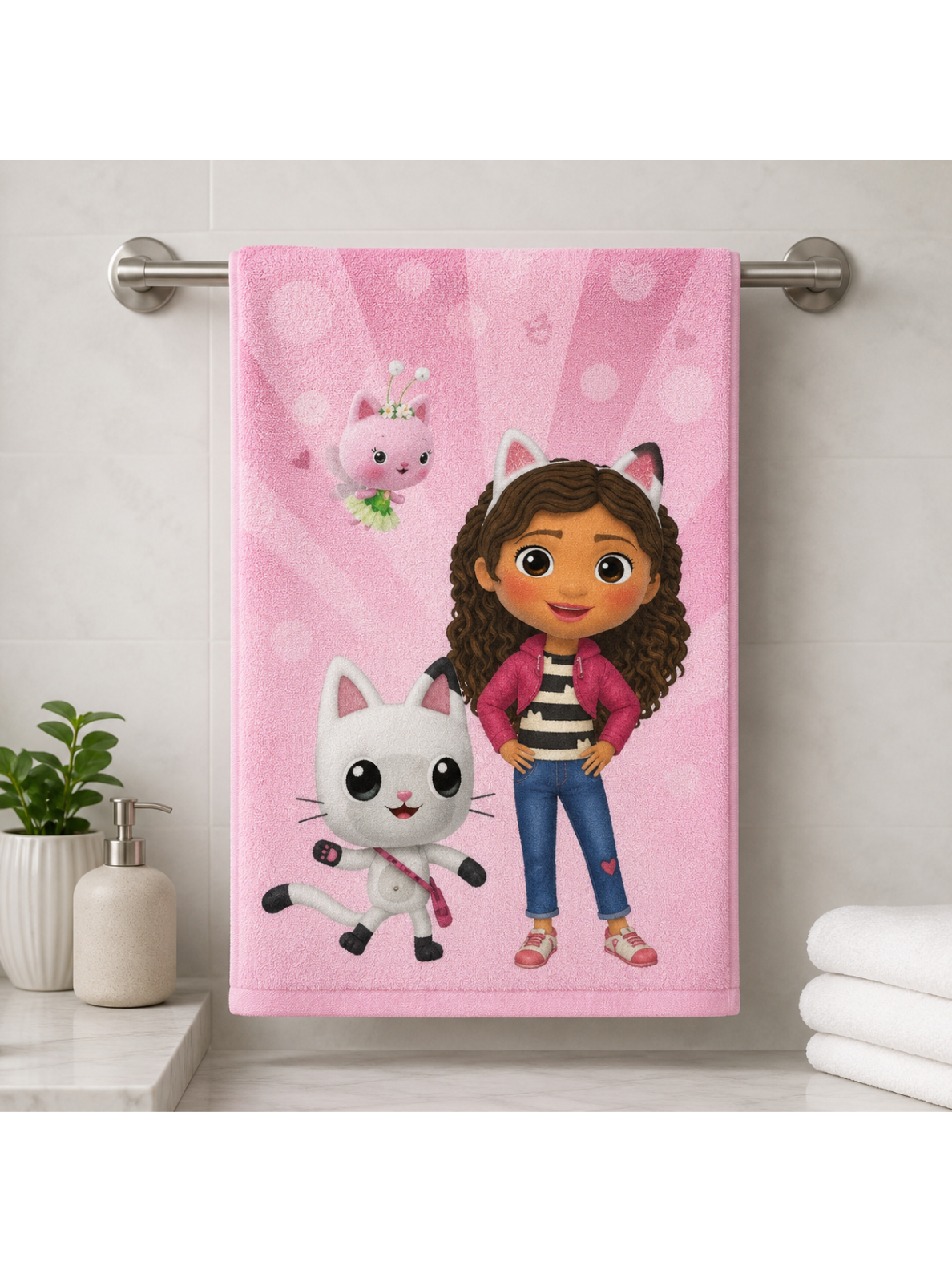 Veido ir rankų rankšluostis Gabby's Dollhouse Cat World 5209D123 Veido ir rankų rankšluostis Gabby's Dollhouse Cat World 5209D123
