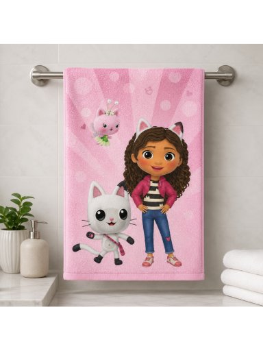 Veido ir rankų rankšluostis Gabby's Dollhouse Cat World 5209D123 Veido ir rankų rankšluostis Gabby's Dollhouse Cat World 5209D123