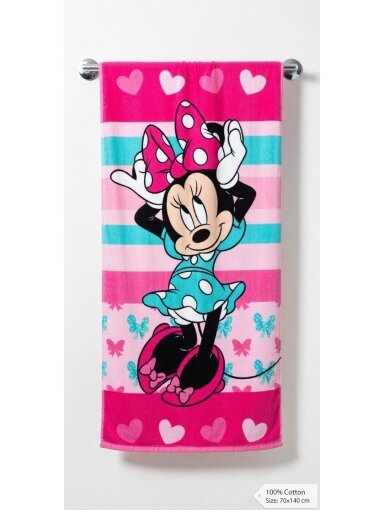 Vonios ir paplūdimio rankšluostis Minnie Hearts 5187D48 Vonios ir paplūdimio rankšluostis Minnie Hearts 5187D48