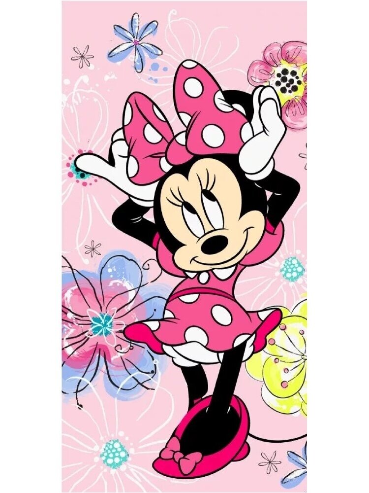 Vonios ir paplūdimio rankšluostis Minnie Pink Bow 4801D156-1