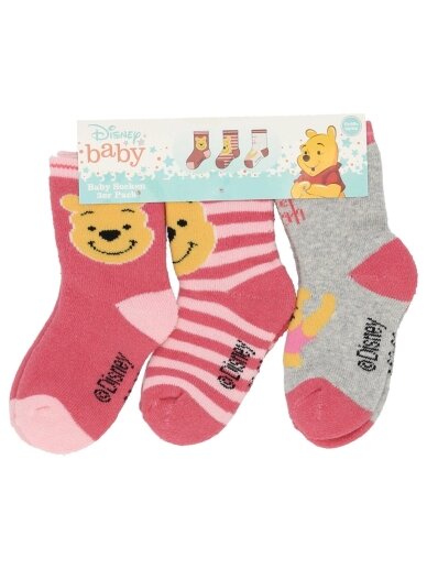 Winnie the Pooh rožinės spalvos kojinių rinkinys Winnie the Pooh rožinės spalvos kojinių rinkinys